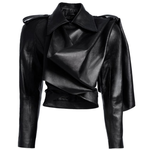 Mugler x HM Jackets & Blazers - MuglerxH&M Black Leather Women's Jacket